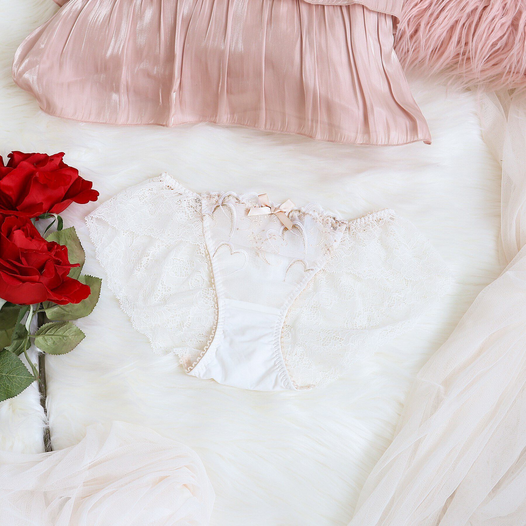 Risa Magli「ブランディーヌ レースショーツ」|インナー|ホワイト(001)