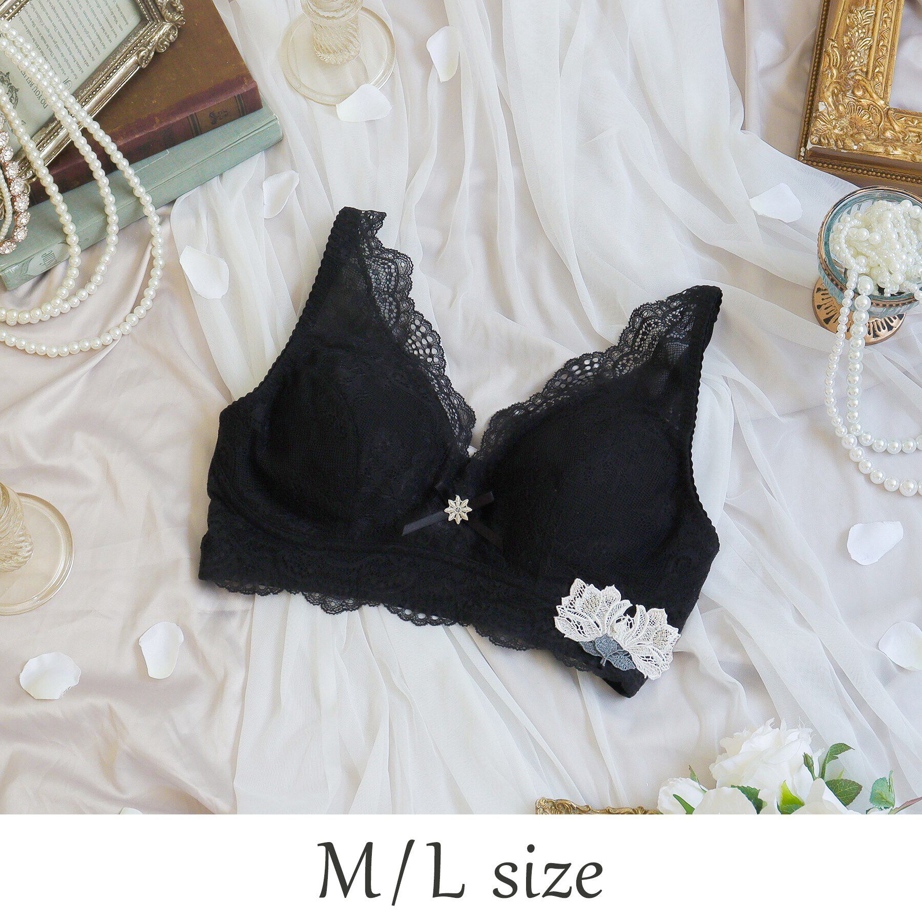 Risa Magli「アデラ おやすみブラ」|インナー|ブラック(019)