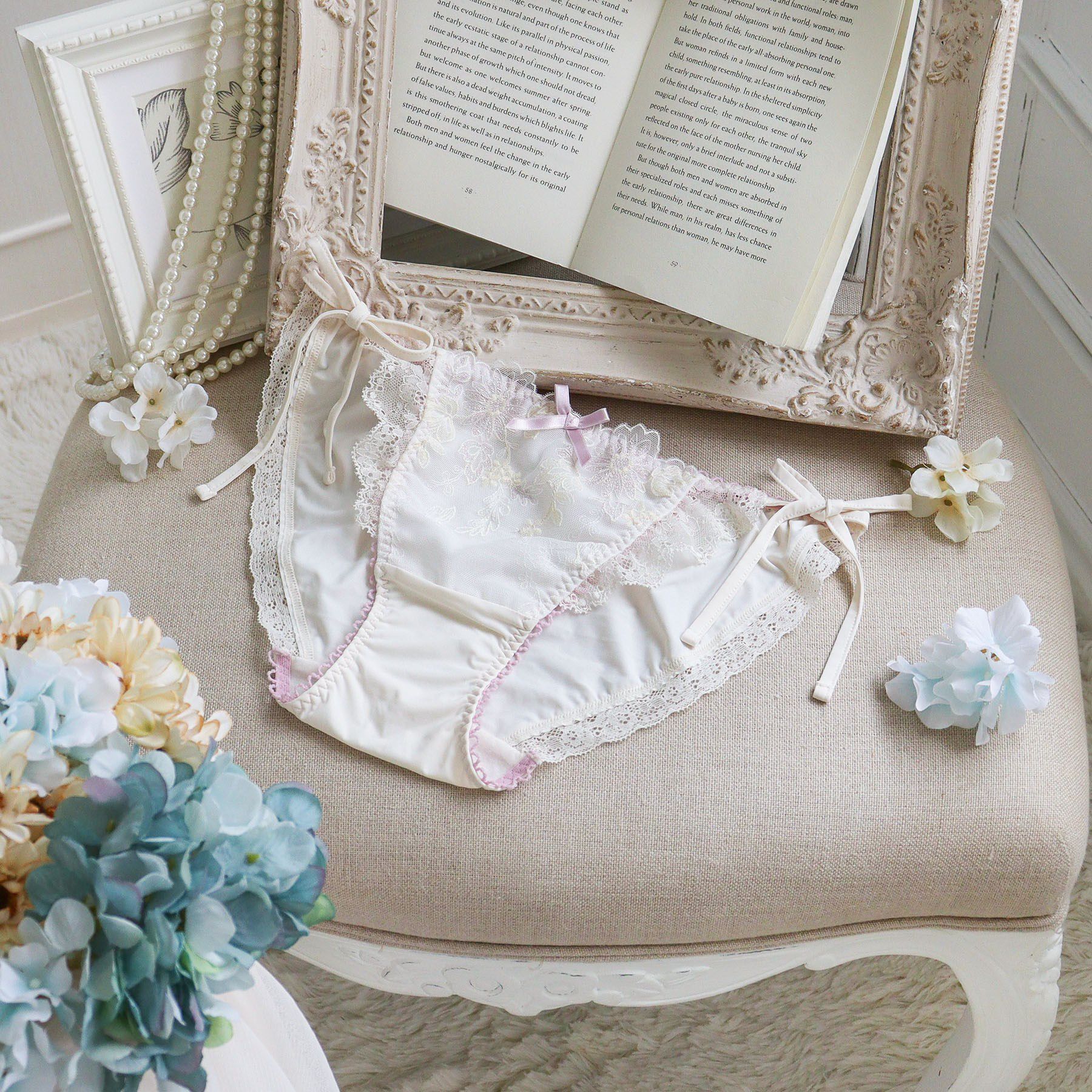 Risa Magli「リゼット リボンショーツ」|インナー|アイボリー(004)