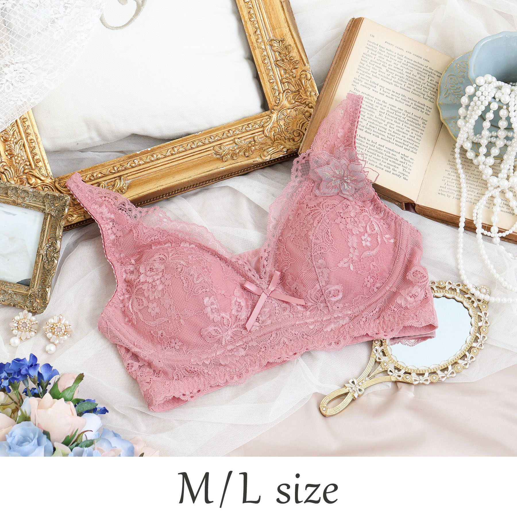 Risa Magli「アルベルタ おやすみブラ (M-L)」|インナー|ピンク(071)