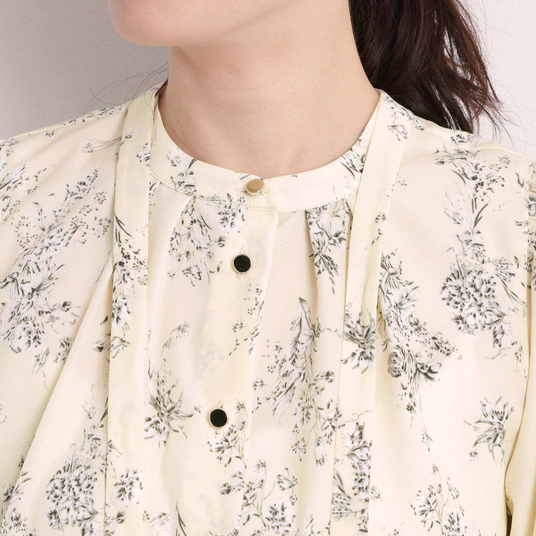 ITS&rsquo;DEMO「花柄ボウタイブラウス」|シャツ・ブラウス|