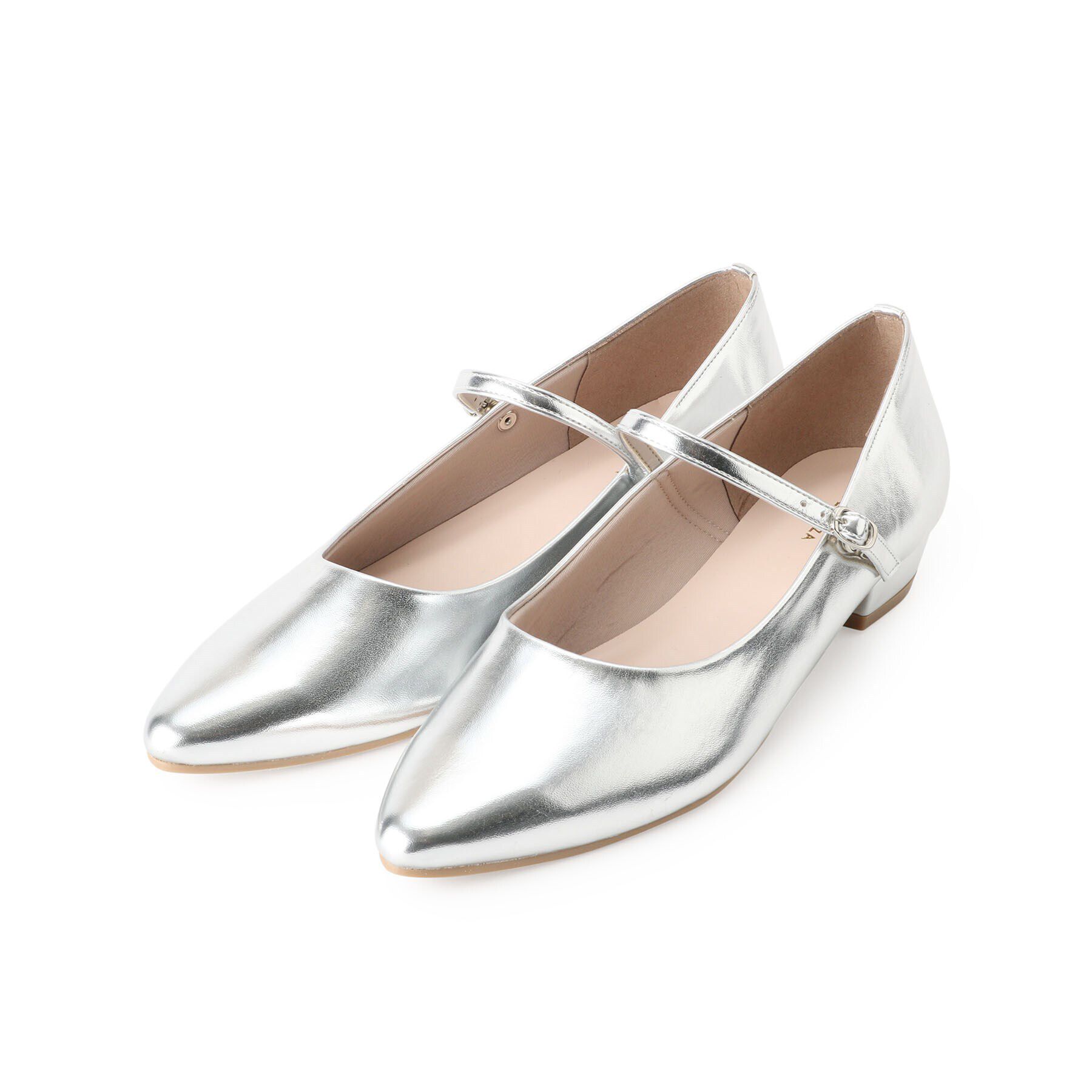 ESPERANZA「ストラップフラットパンプス」|パンプス|シルバー(208)