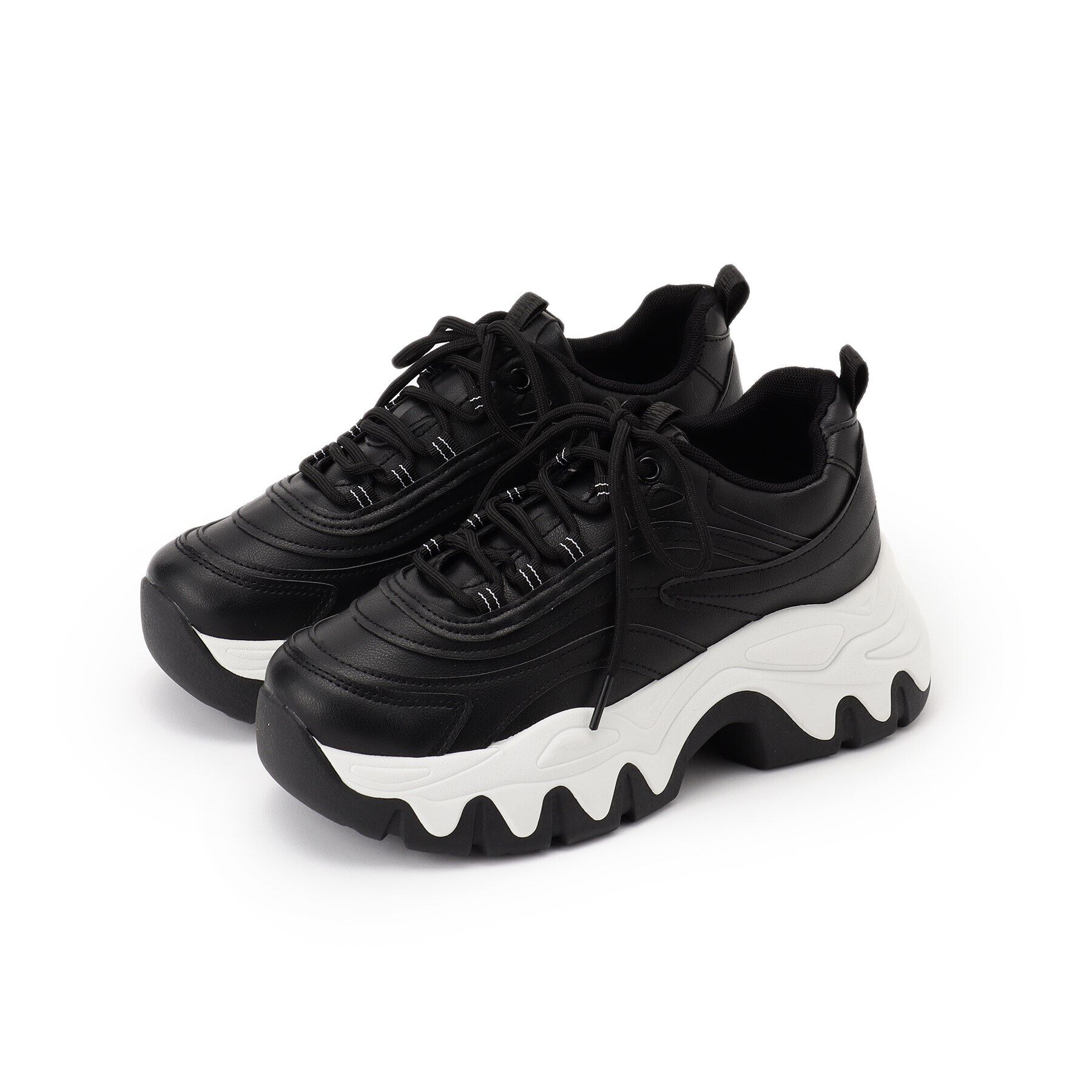 csT&P「厚底凹凸ソールスニーカー」|スニーカー|ブラック(019)