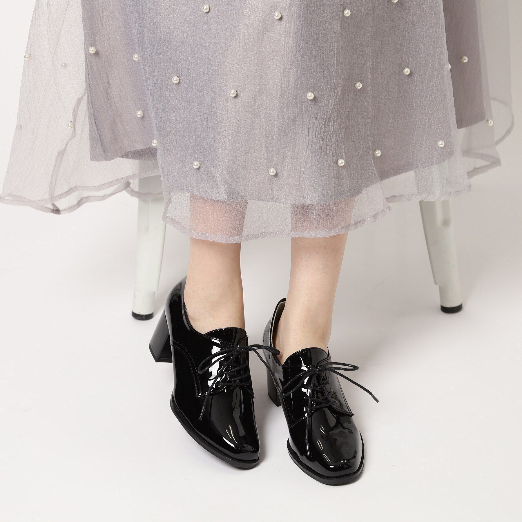 ESPERANZA「レースアップヒールパンプス/晴雨兼用」|パンプス|