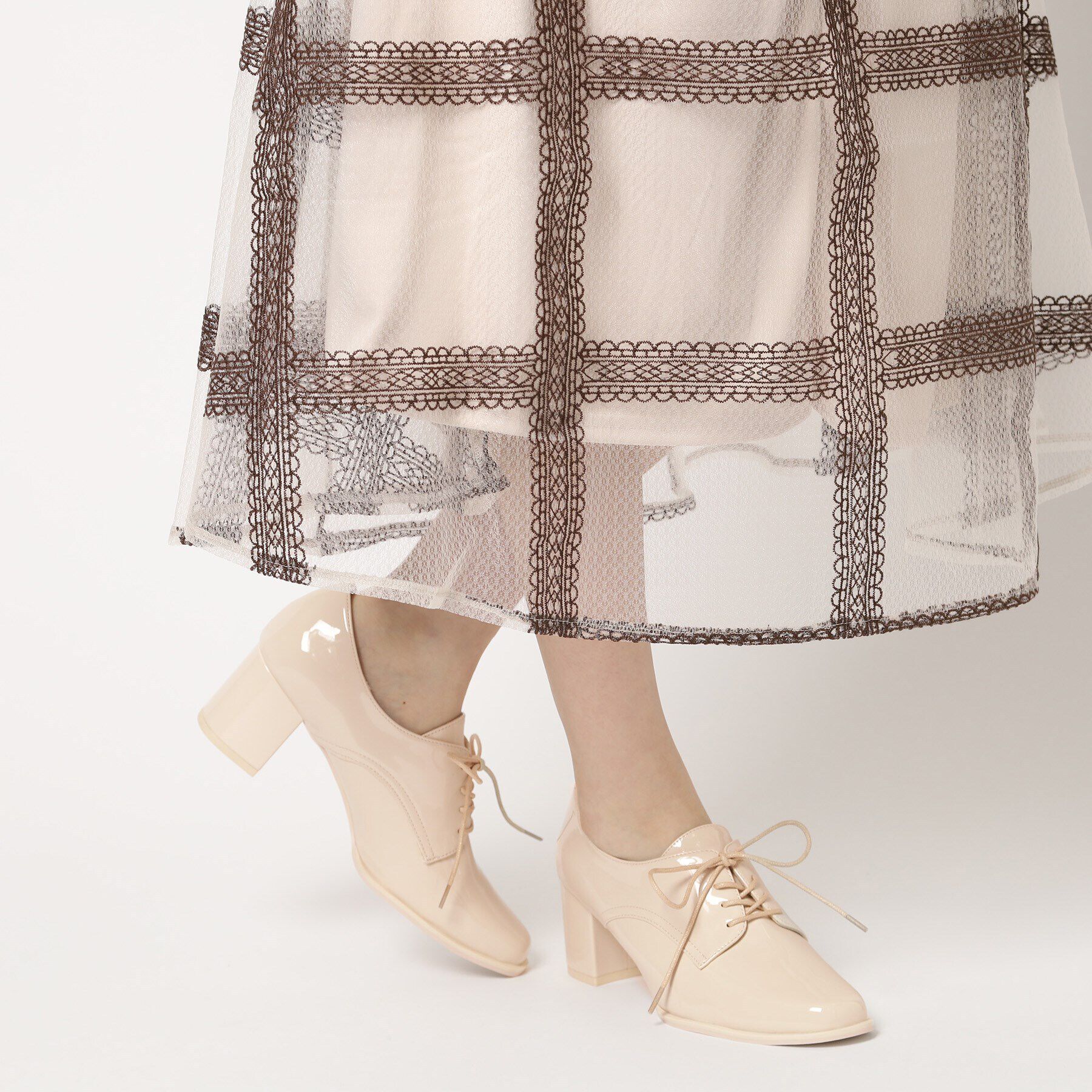 ESPERANZA「レースアップヒールパンプス/晴雨兼用」|パンプス|