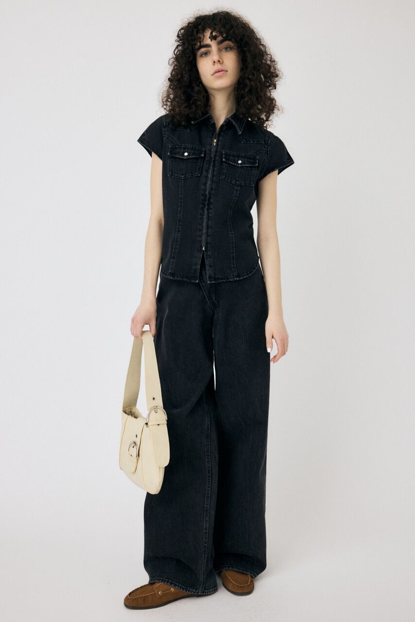 MOUSSY「CAP SLEEVE デニムシャツ」|シャツ・ブラウス|