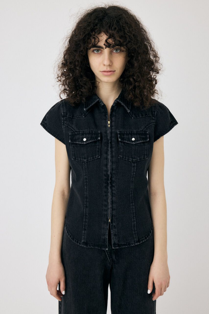 MOUSSY「CAP SLEEVE デニムシャツ」|シャツ・ブラウス|