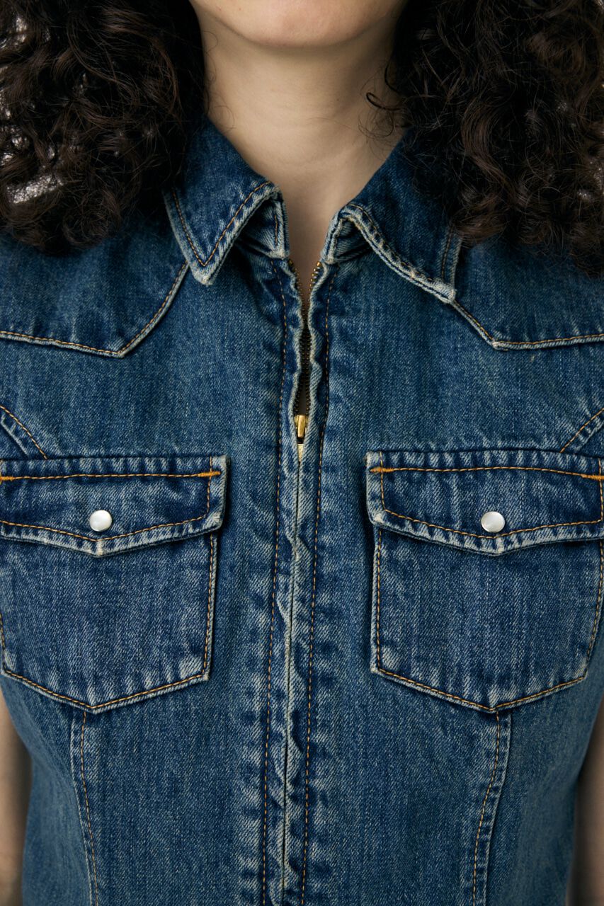 MOUSSY「CAP SLEEVE デニムシャツ」|シャツ・ブラウス|