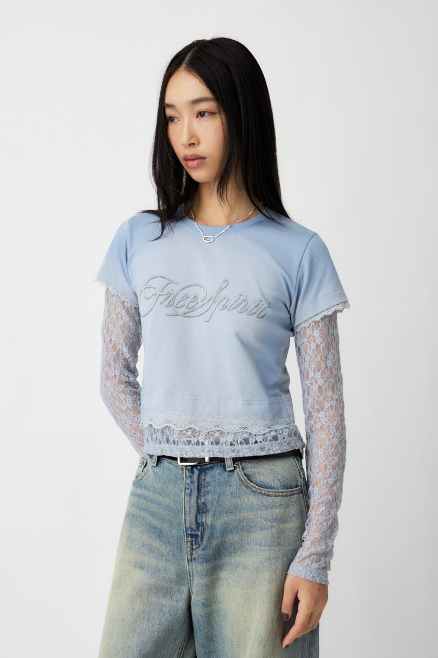 MOUSSY「LACE LAYER TEE」|Tシャツ・カットソー|