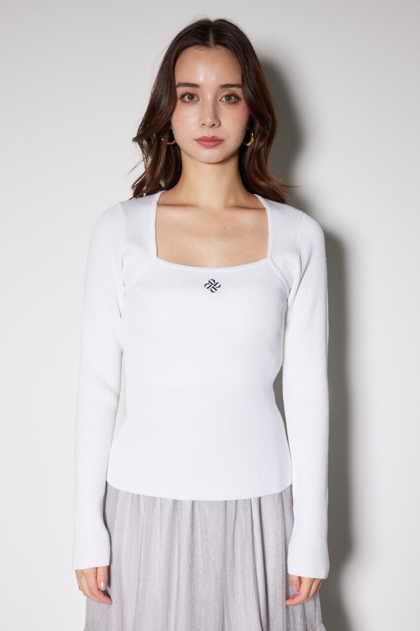 rienda「ボレロネックウォッシャブル ニットトップス」|ニット・セーター|