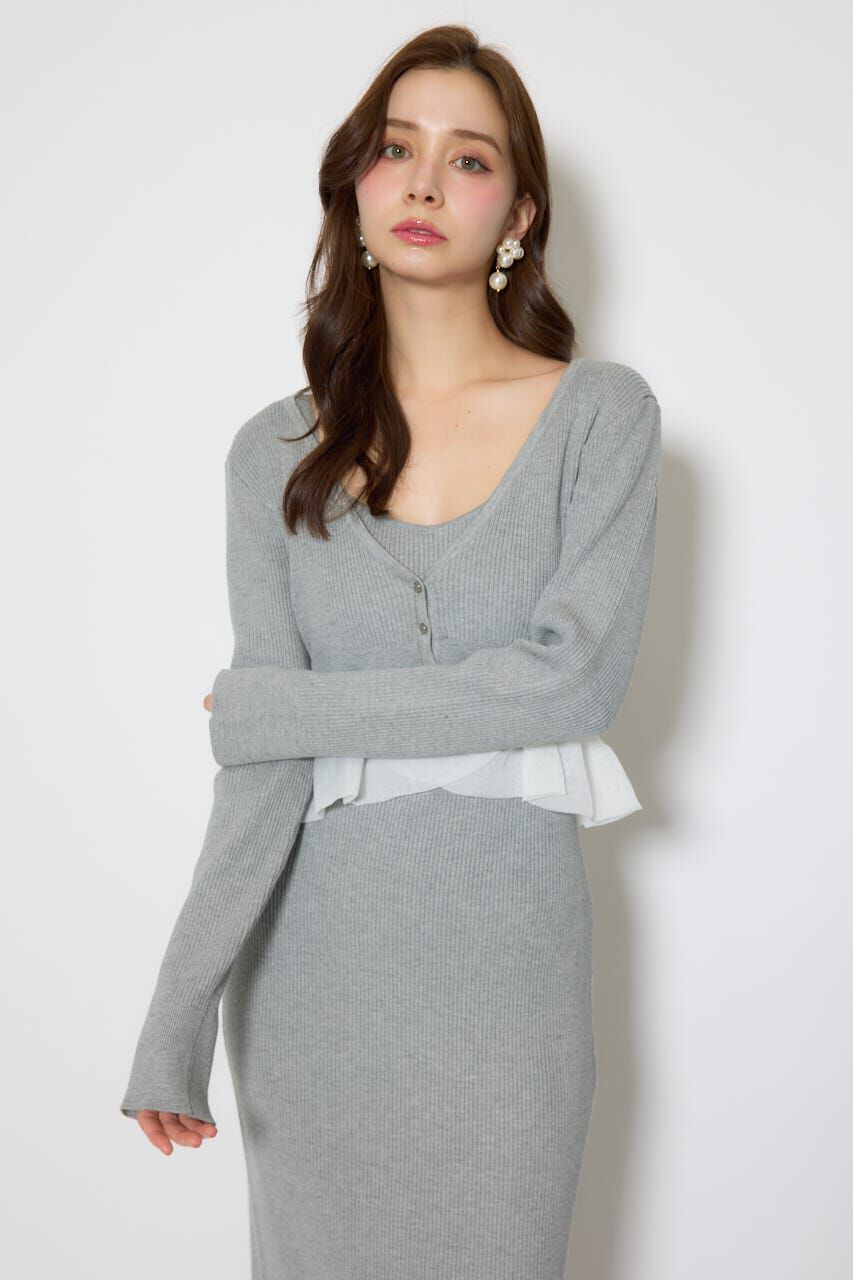 rienda「ペプラムカーデセットキャミワンピース」|ワンピース|