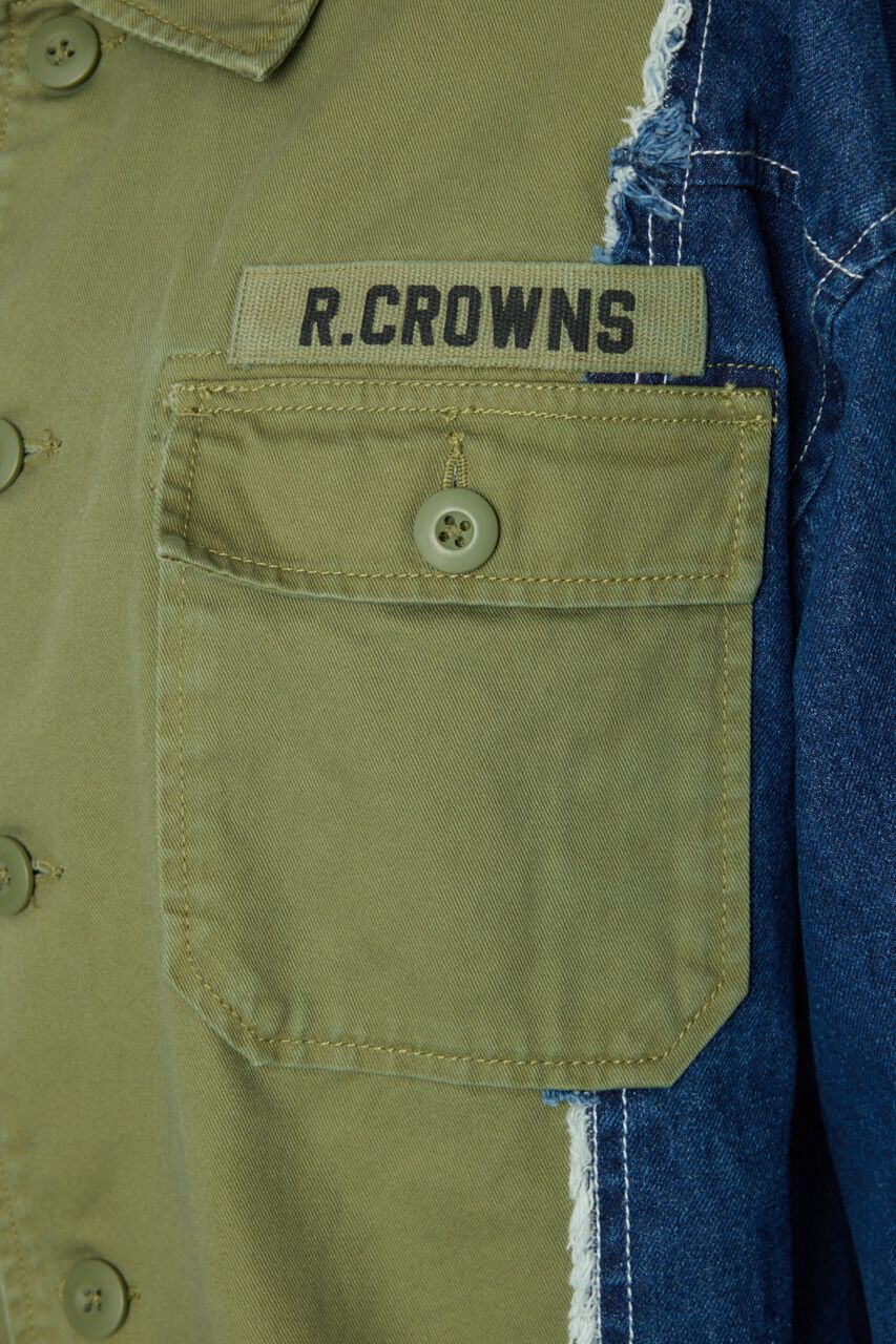 RODEO CROWNS「デニムドッキングミリタリールーズシャツ」|シャツ・ブラウス|