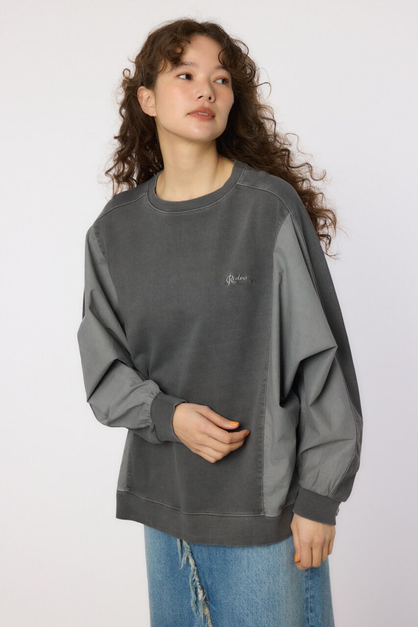 RODEO CROWNS「ピグメントバック切替トップス」|Tシャツ・カットソー|BLK