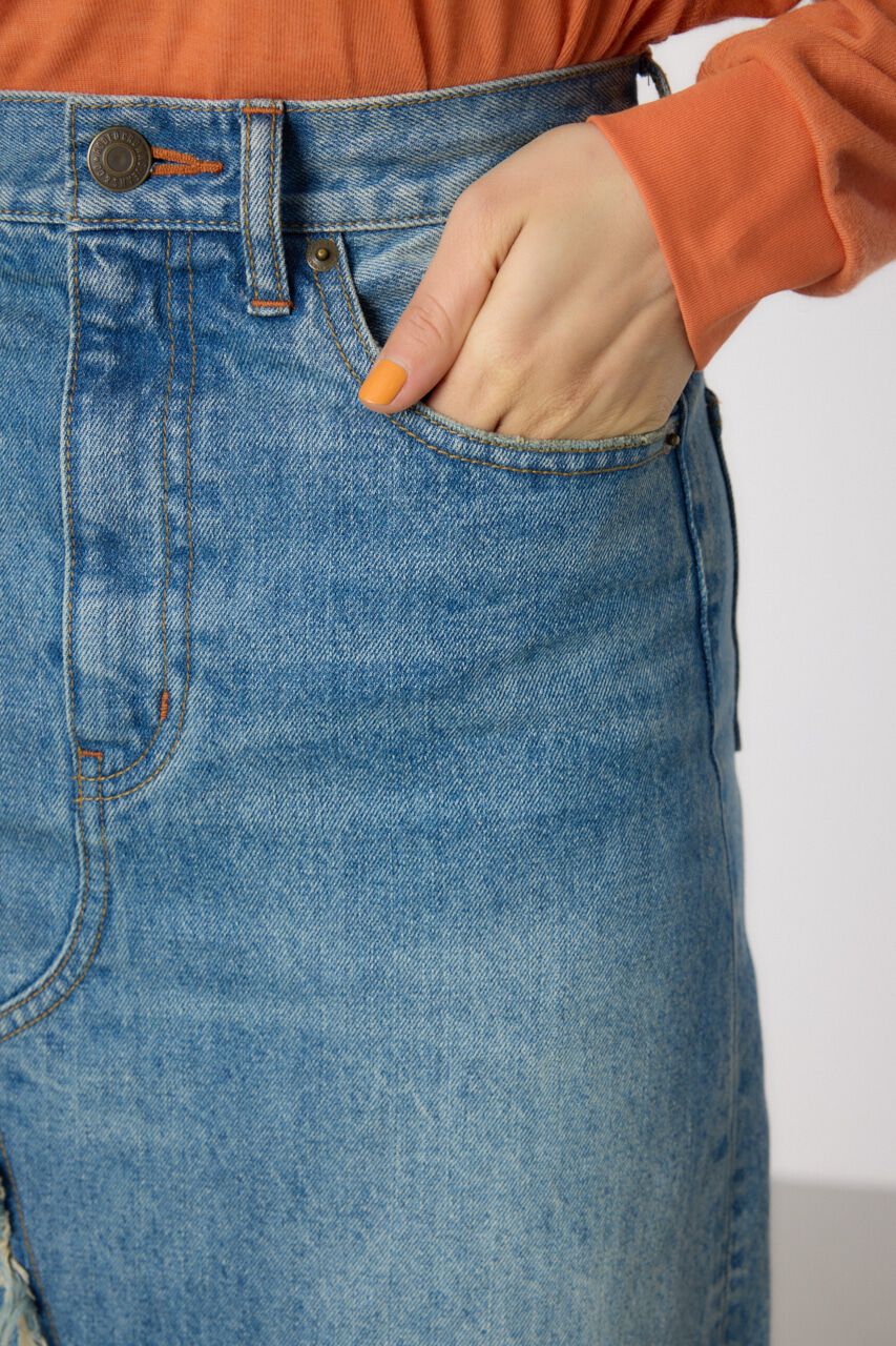 RODEO CROWNS「スリットデニムマキシスカート」|スカート|