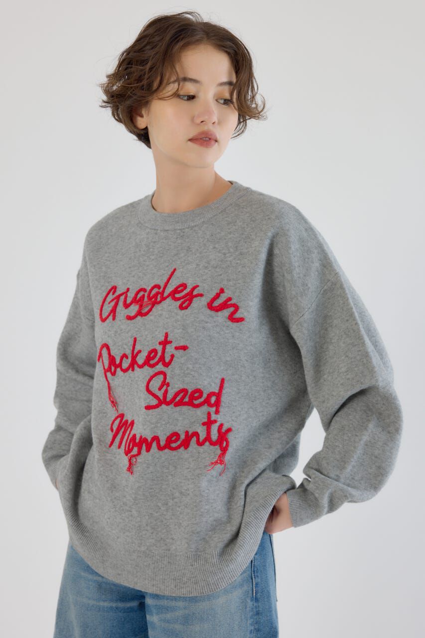 RODEO CROWNS「Frayed Lettering ニットトップス」|ニット・セーター|