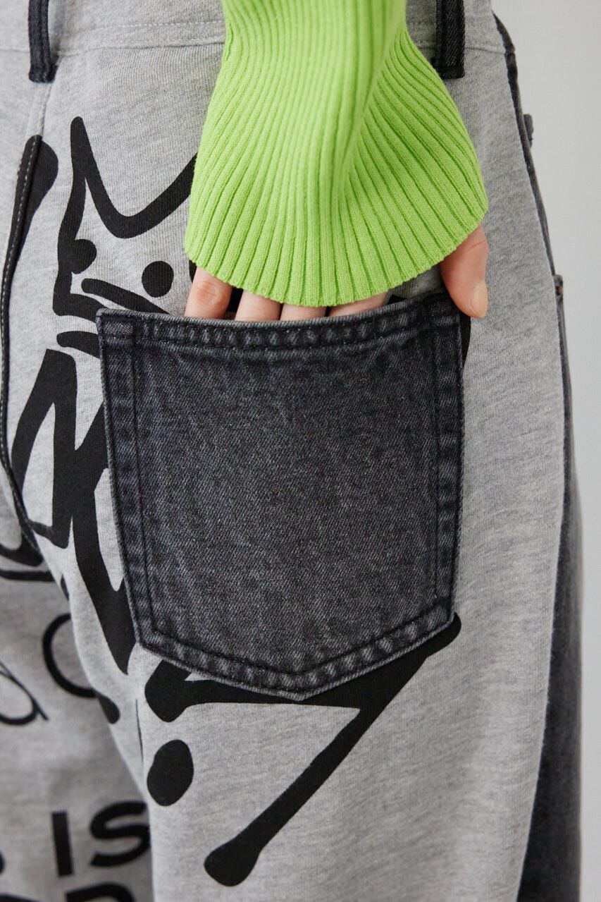 RODEO CROWNS「BIG sign logo コンビパンツ」|デニム|