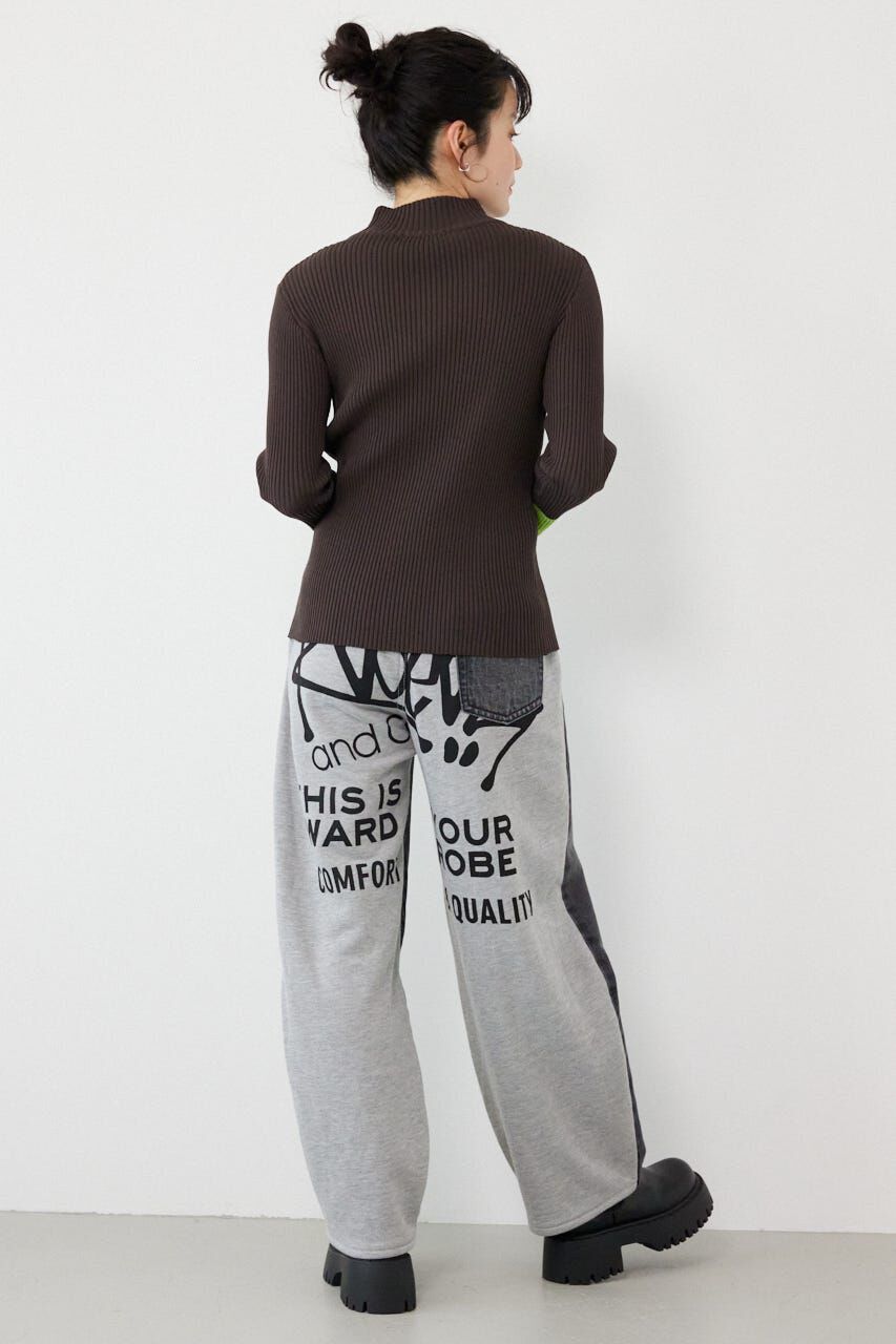 RODEO CROWNS「BIG sign logo コンビパンツ」|デニム|