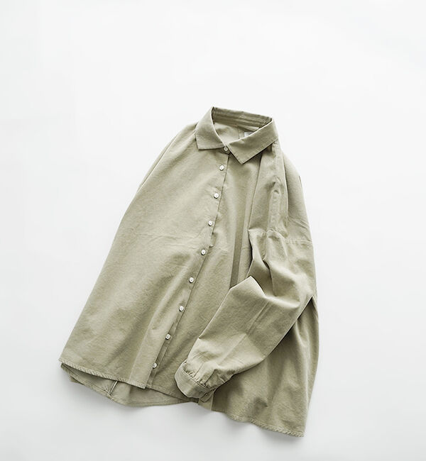 休日と詩「ホエールブラウス」|シャツ・ブラウス|グリーン