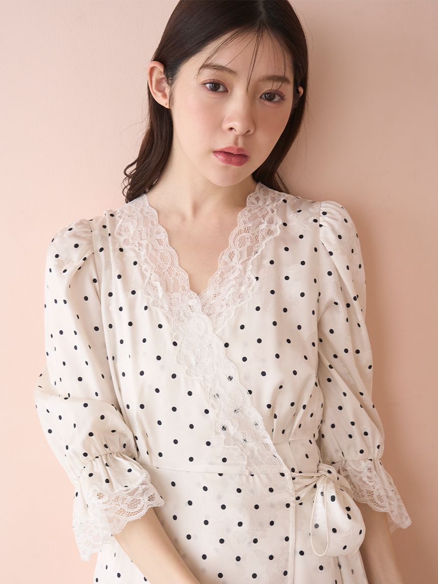 SNIDEL HOME「サテンジャガードガウン」|ルームウェア|