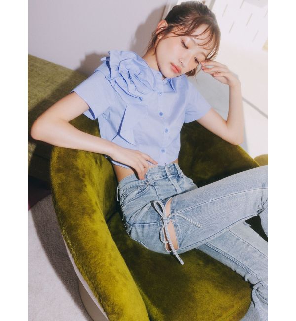 RESEXXY「アシンメトリー3Dモチーフシャツ」|シャツ・ブラウス|