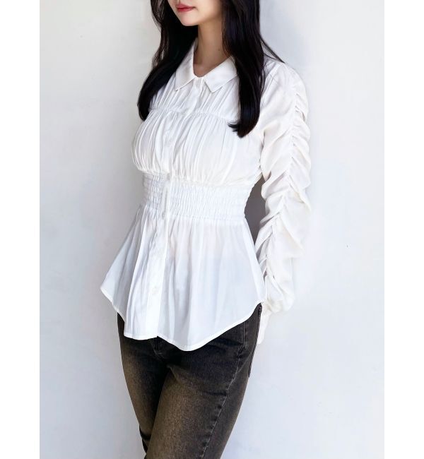 RESEXXY「ギャザーデザインチュニックシャツ」|シャツ・ブラウス|