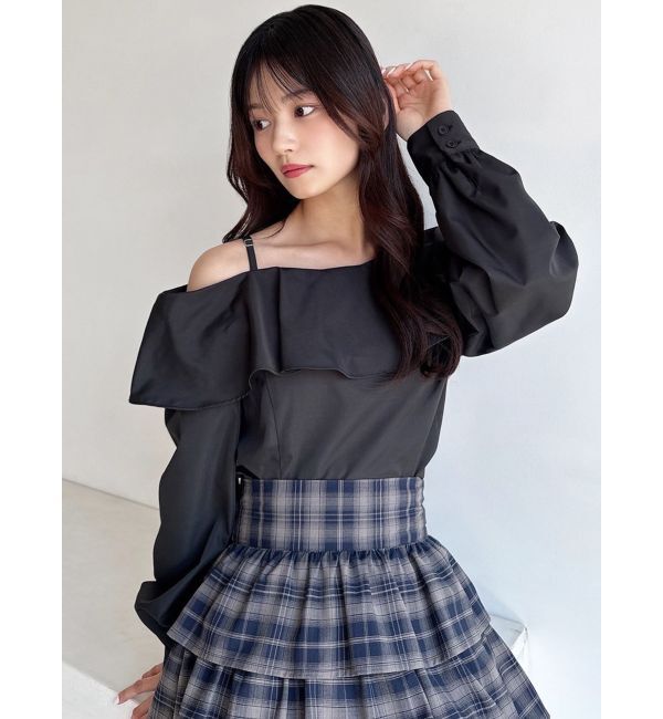 RESEXXY「アシンメトリーラッフルブラウス」|シャツ・ブラウス|