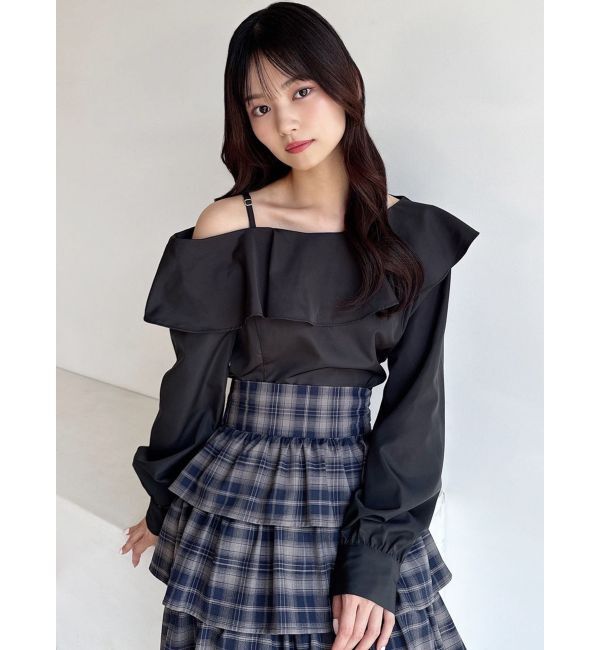 RESEXXY「アシンメトリーラッフルブラウス」|シャツ・ブラウス|