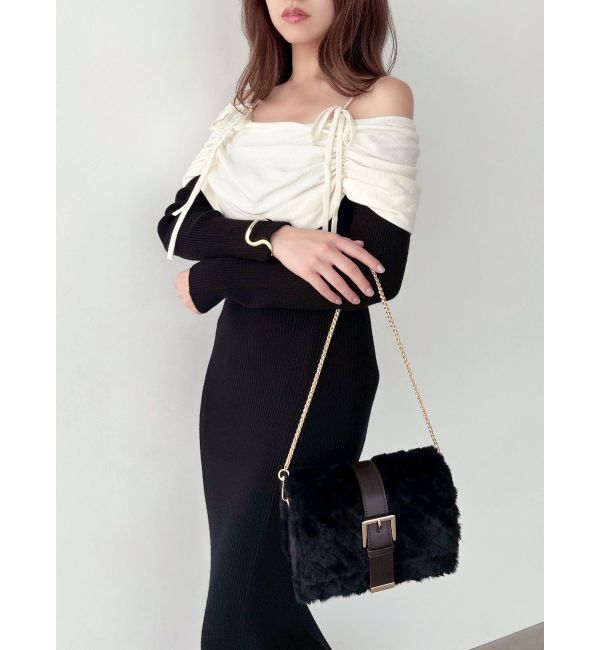 RESEXXY「【骨格ストレート向け】バイカラーニットワンピース」|ワンピース|