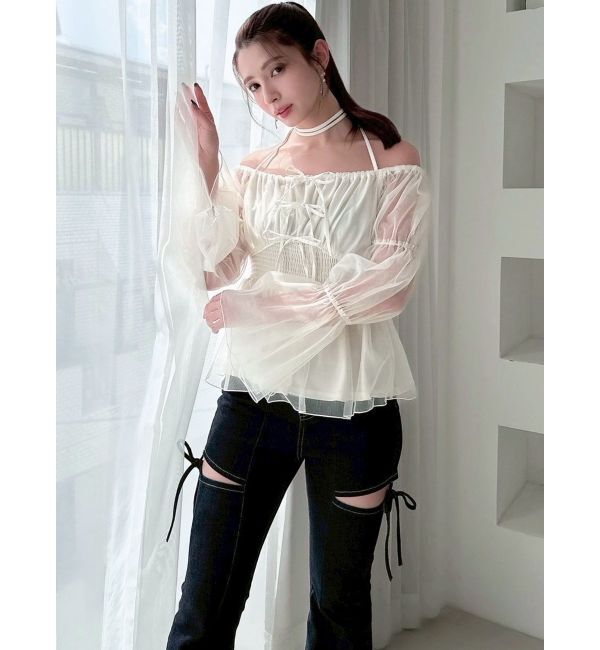 RESEXXY「チョーカーリボンチュニックブラウス」|シャツ・ブラウス|