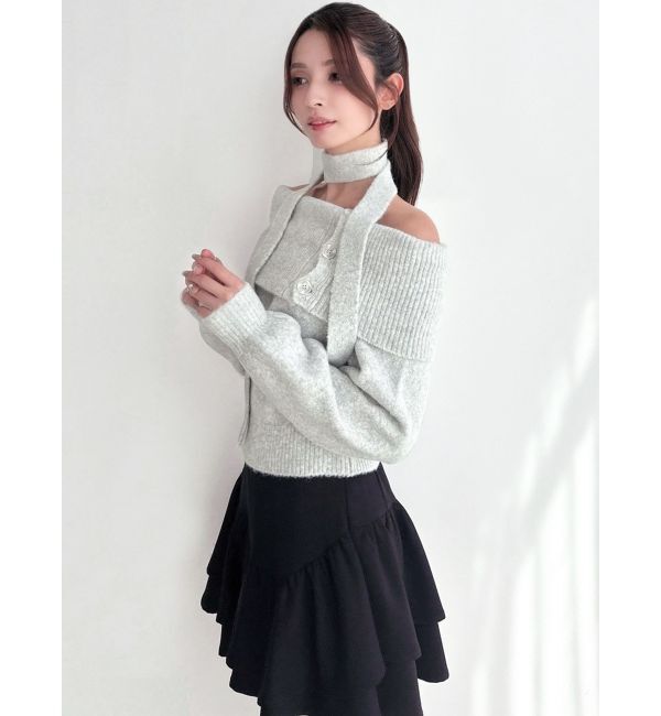 RESEXXY「ビックカラーチョーカーニットトップス」|ニット・セーター|