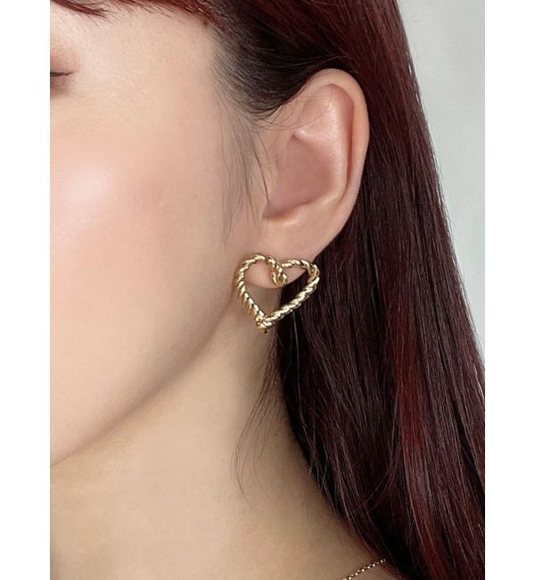 RESEXXY「ハートツイストメタルピアス」|ピアス|ゴールド