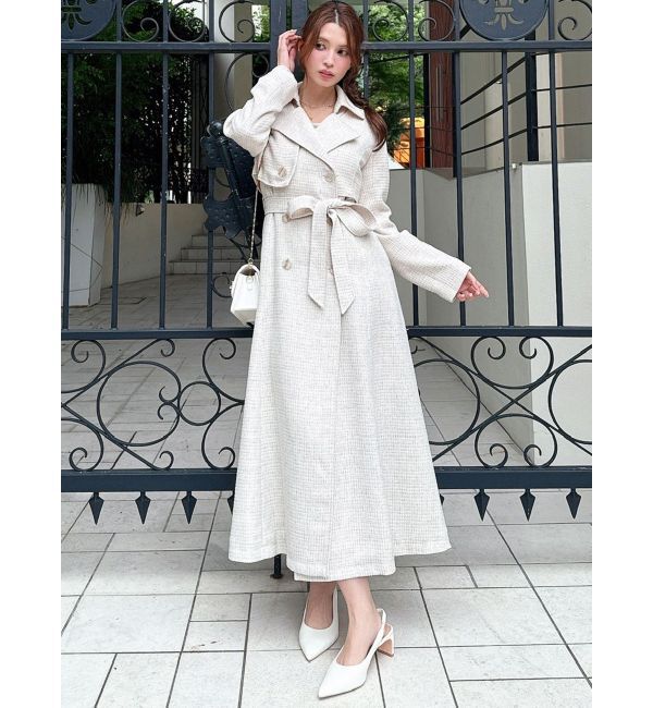 RESEXXY「2WAYツイードレイヤードコート」|トレンチコート|