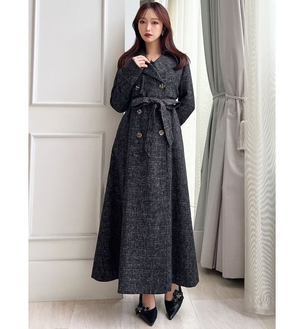RESEXXY「2WAYツイードレイヤードコート」|トレンチコート|