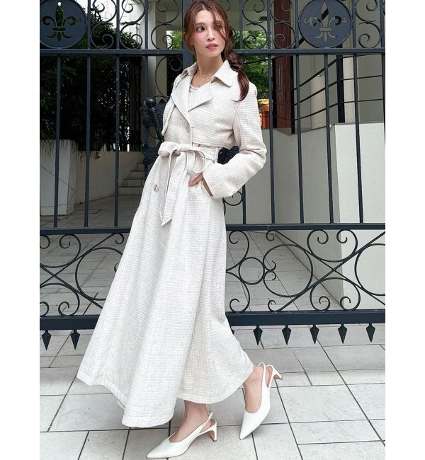 RESEXXY「2WAYツイードレイヤードコート」|トレンチコート|