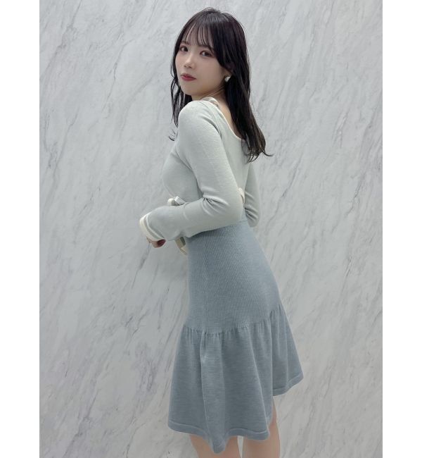 dazzlin「カーデレイヤーバックオープンミニワンピース」|ワンピース|