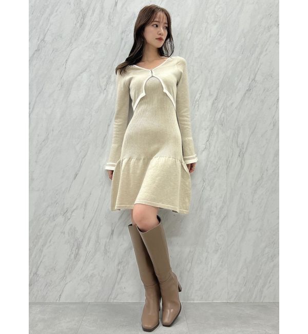 dazzlin「カーデレイヤーバックオープンミニワンピース」|ワンピース|