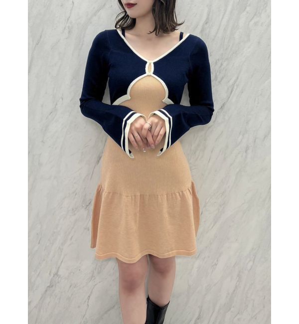 dazzlin「カーデレイヤーバックオープンミニワンピース」|ワンピース|