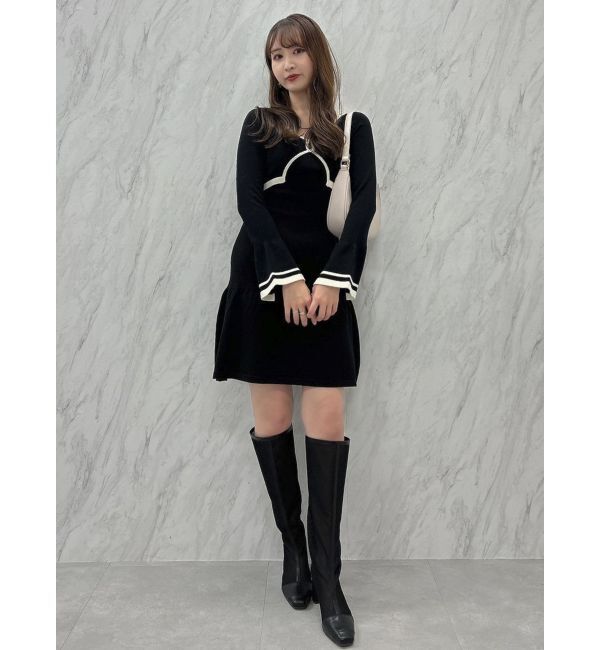 dazzlin「カーデレイヤーバックオープンミニワンピース」|ワンピース|