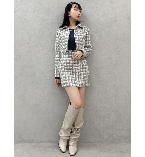 dazzlin「【SETUP】ショートタイトマテリアルジャケット※セットアップ対応」|ライダースジャケット|