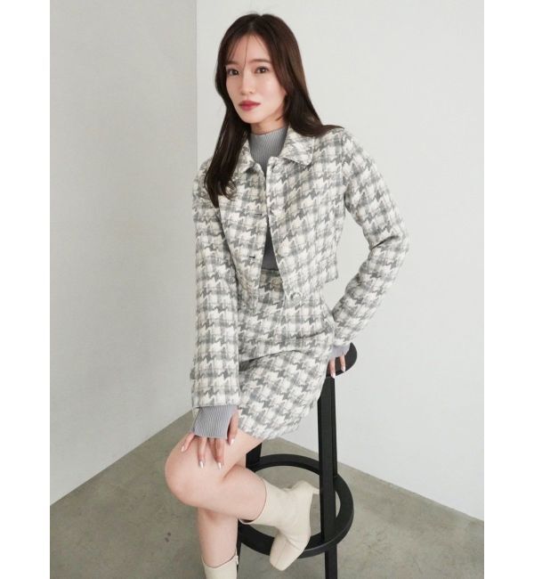 dazzlin「【SETUP】ショートタイトマテリアルジャケット※セットアップ対応」|ライダースジャケット|