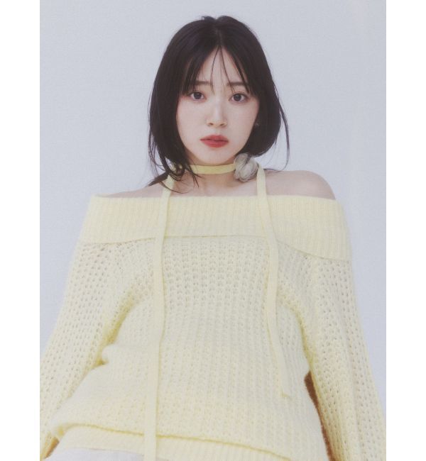 dazzlin「ワッフルオフショルコサージュニット」|ニット・セーター|