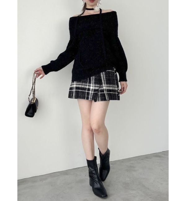 dazzlin「ワッフルオフショルコサージュニット」|ニット・セーター|