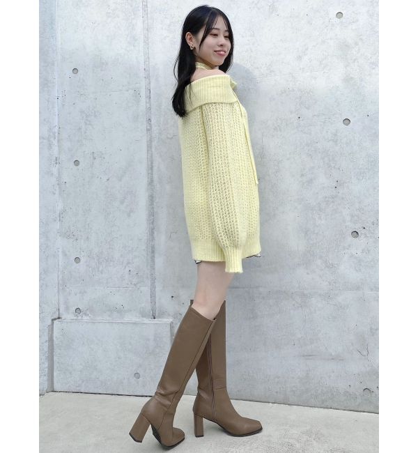 dazzlin「ワッフルオフショルコサージュニット」|ニット・セーター|