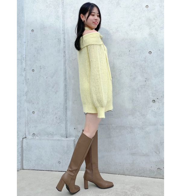 dazzlin「ワッフルオフショルコサージュニット」|ニット・セーター|