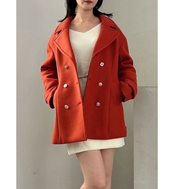dazzlin「オーバーマルチボタンPコート」|ピーコート|オレンジ