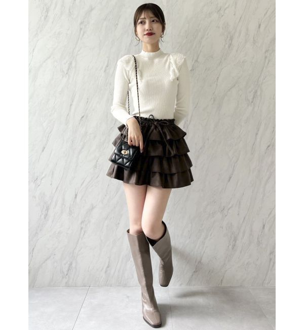 dazzlin「バックオープンフリルニットプルオーバー」|ニット・セーター|