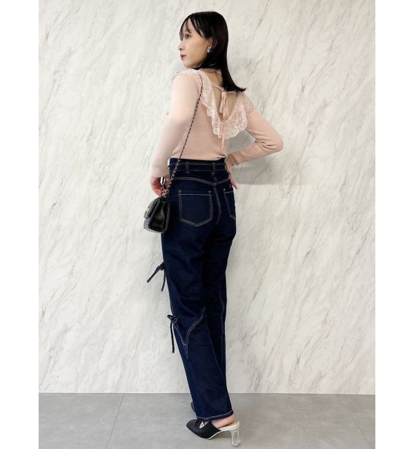 dazzlin「バックオープンフリルニットプルオーバー」|ニット・セーター|