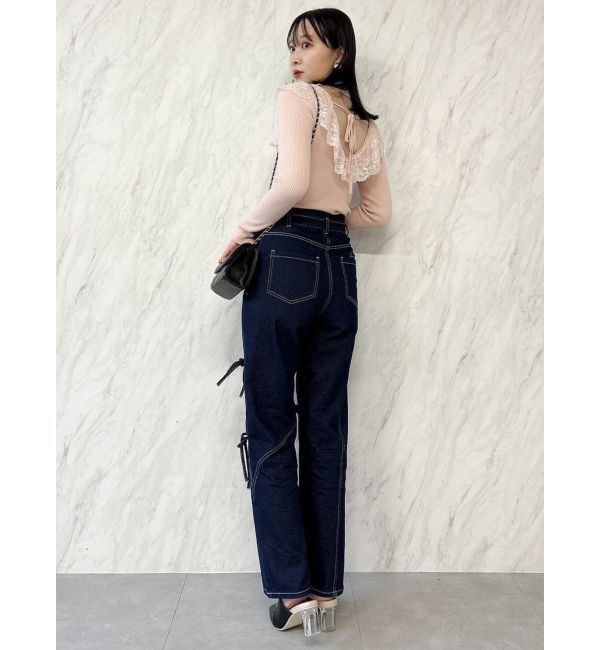 dazzlin「バックオープンフリルニットプルオーバー」|ニット・セーター|