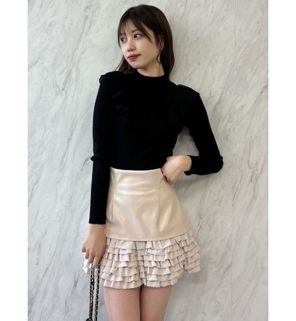 dazzlin「バックオープンフリルニットプルオーバー」|ニット・セーター|