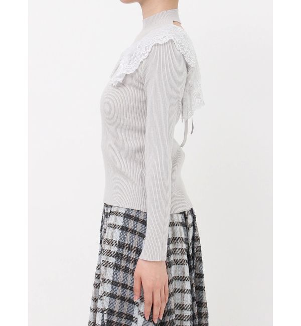 dazzlin「バックオープンフリルニットプルオーバー」|ニット・セーター|